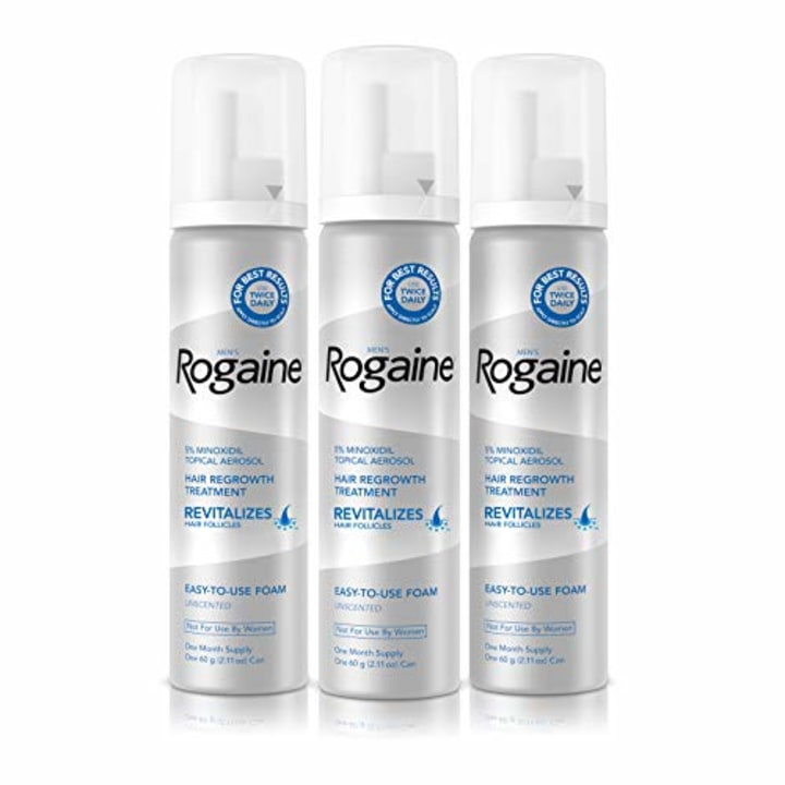 Men&#039;s Rogaine 5% Minoxidil Foam for Hair Loss and Hair Regrowth, Topical Treatment for Thinning Hair, 3-Month Supply