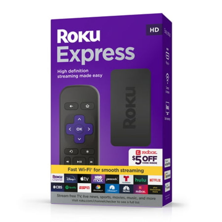 Roku Express (New  2022) HD Streaming Device with High-Speed HDMI Cable  Simple Remote  and Fast Wi-Fi