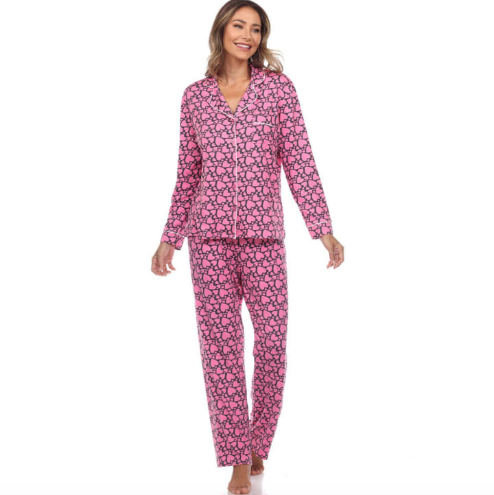 2-Piece Long Sleeve Pajama Top & Pajama Pants Set
