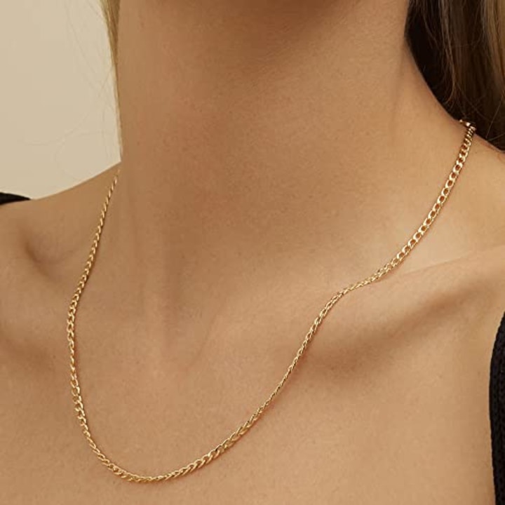 Barzel 18K Gold Plated Curb / Cuban Link Gold Chain Necklace 2MM, 3MM, 4MM, 5MM For Women or Men - Made In Brazil (20 Inches, 3MM Gold)