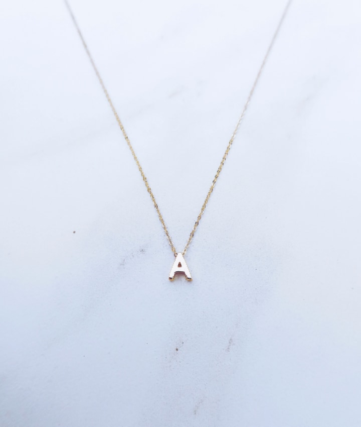 Gold Initial Slider Necklace