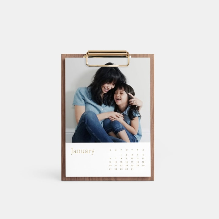 Walnut Desktop Photo Calendar