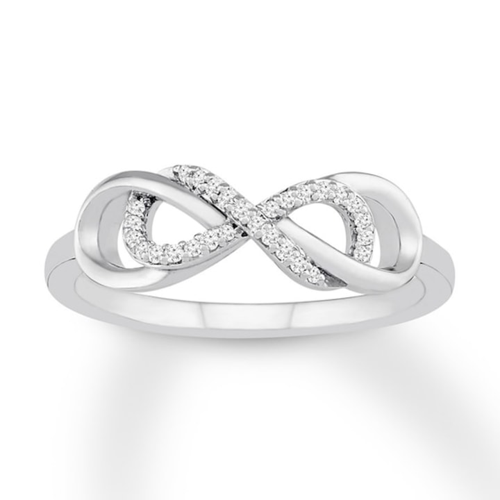 Diamond Infinity Ring 1/15 carat tw Round Sterling Silver