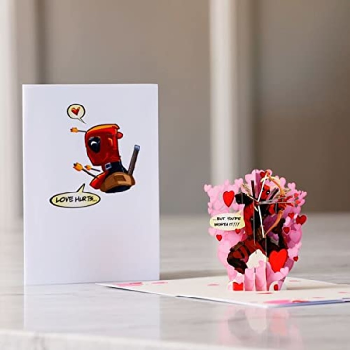 Lovepop Marvel&#039;s Deadpool Love Hurts Pop Up Card - 3D Cards, Valentine's Day Cards, Card for Husband, Card for Wife, Anniversary Card, Romance Card, Valentines Day Card for Kids