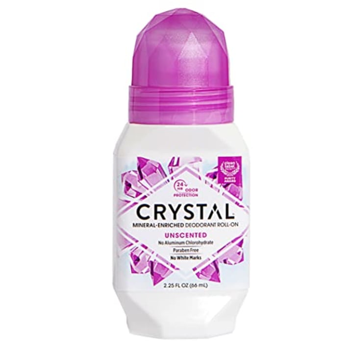 CRYSTAL Mineral Deodorant Roll-On Unscented Body Deodorant With 24-Hour Odor Protection, Aluminum Chloride &amp; Paraben Free, 2.25 FL OZ (Packaging May Vary)