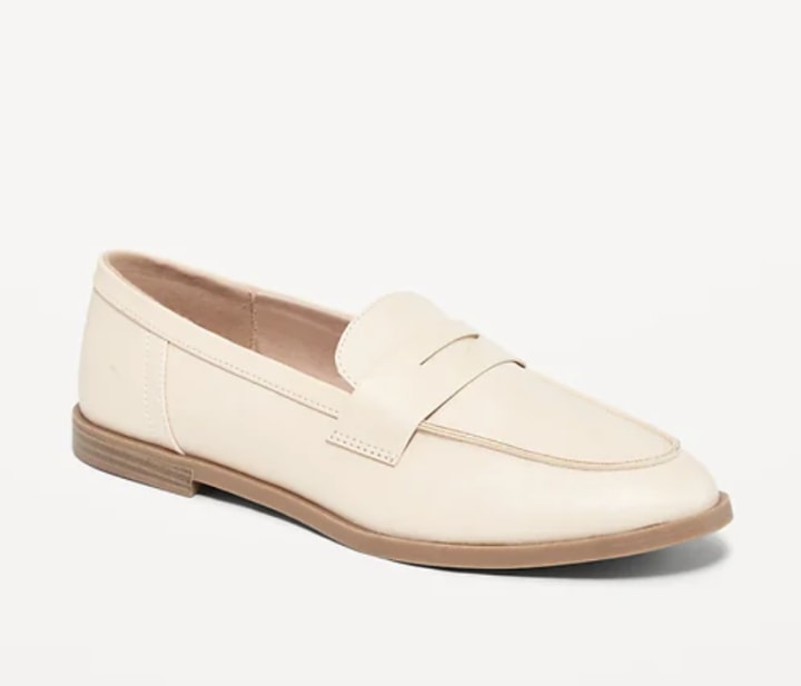 Faux-Leather Penny Loafer Shoes