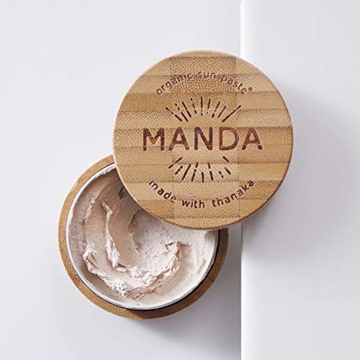 MANDA Organic Sun Paste - Natural, Reef &amp; Ocean Safe - SPF 50 Sunscreen - Thanaka &amp; Organic Ingredients for Active Lifestyles - Surfers, Hikers, Cyclists, Athlete Sunblock paste - 1.4oz