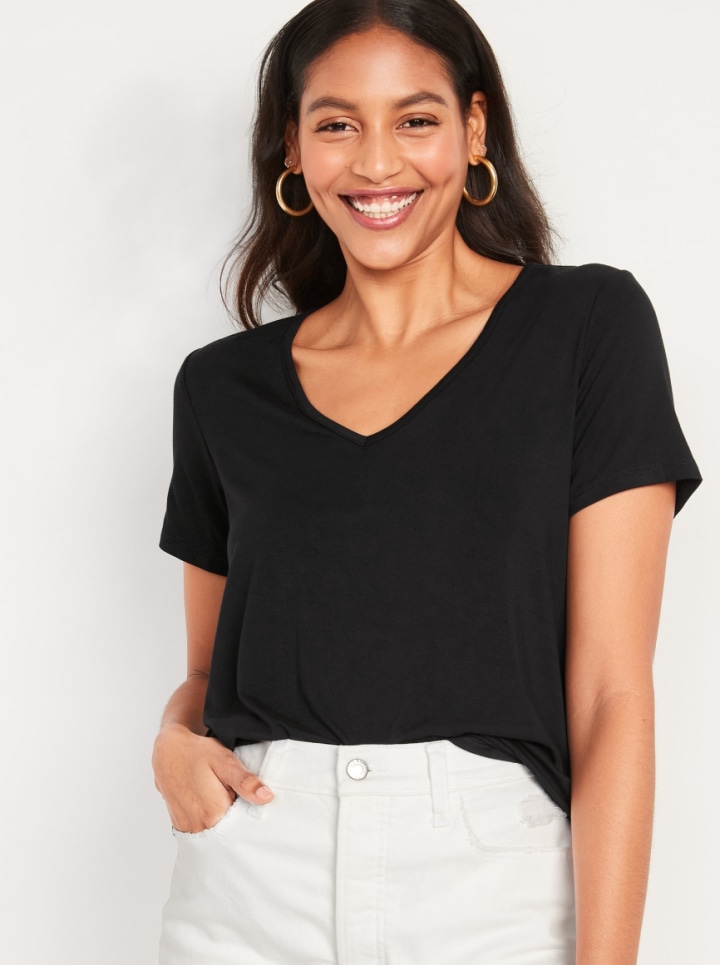 Short-Sleeve Luxe V-Neck T-Shirt