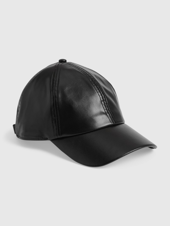 Faux-Leather Baseball Hat