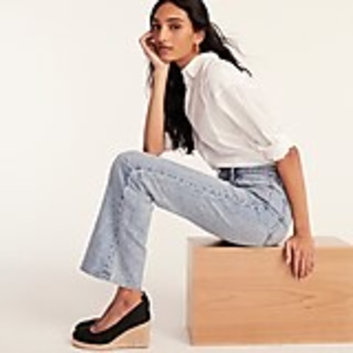 Seville espadrille wedges in canvas
