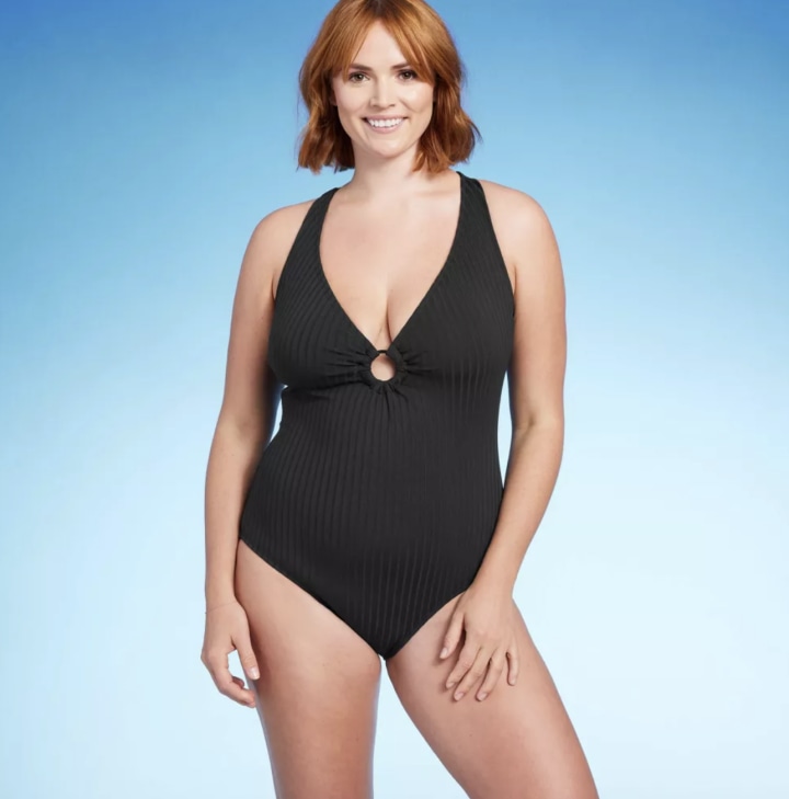 Wide Ribbed Ring One Piece Swimsuit
