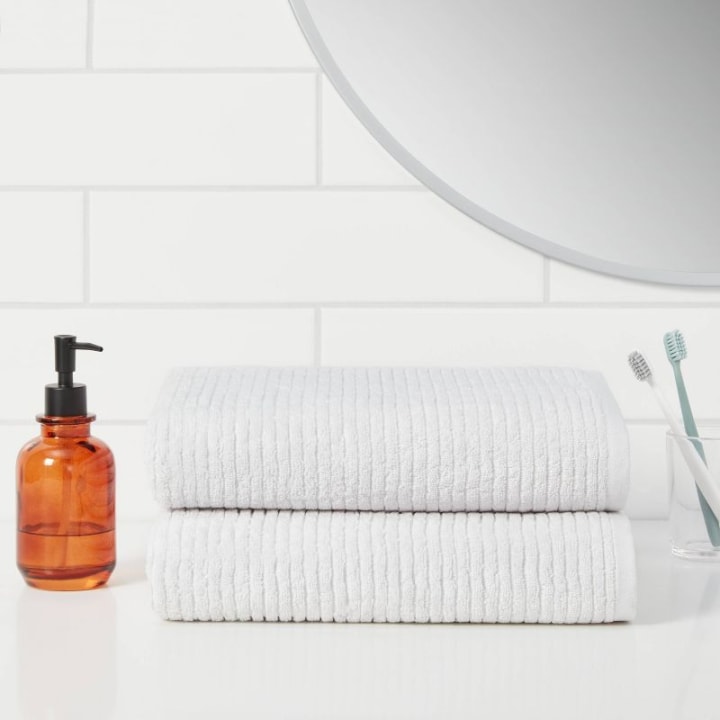 Quick Dry Ribbed Bath Towel Set Threshold