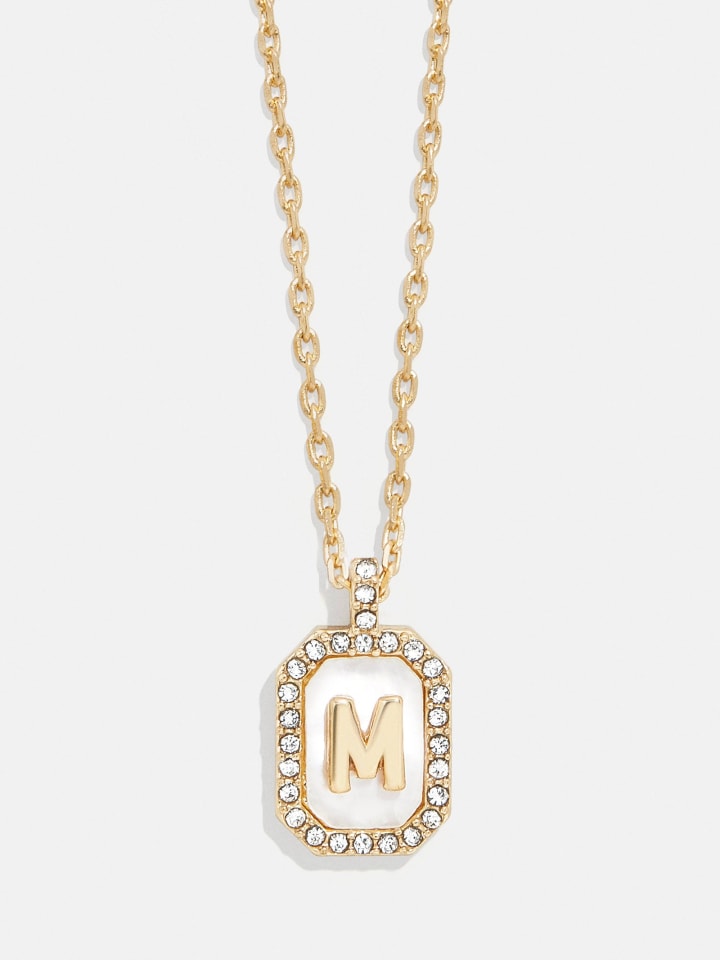 Gold &amp; Mother of Pearl Initial Necklace