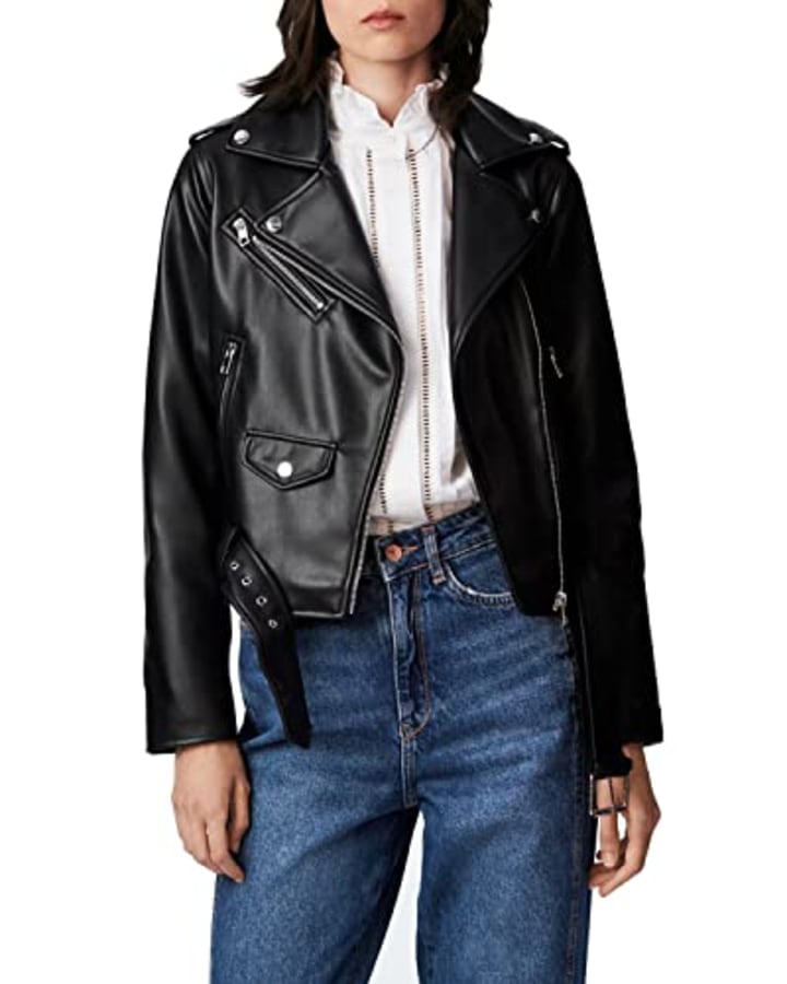 LY VAREY LIN Faux Leather Motorcycle Jacket