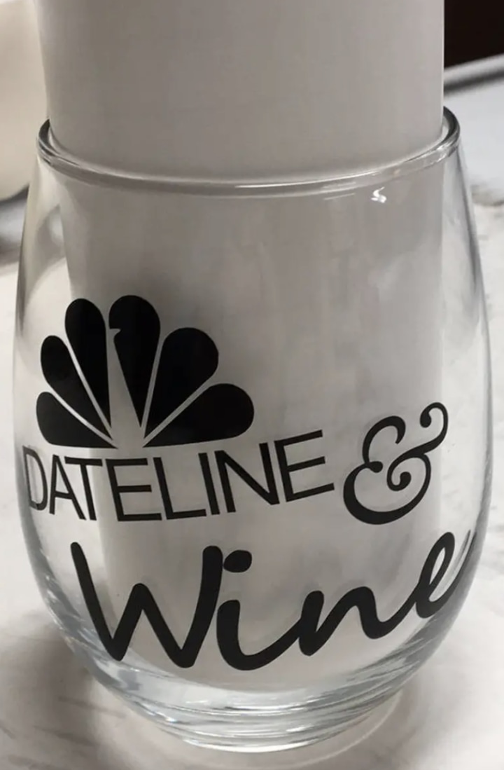 "Dateline and Wine" Stemless Wine Glass