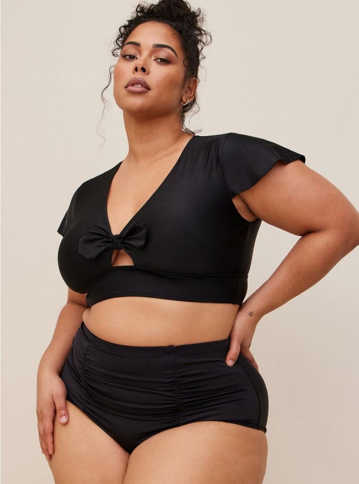 high rise plus size swim bottoms