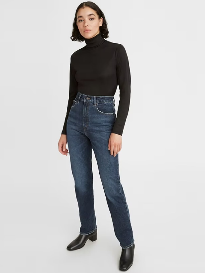70s straight high waisted jeans