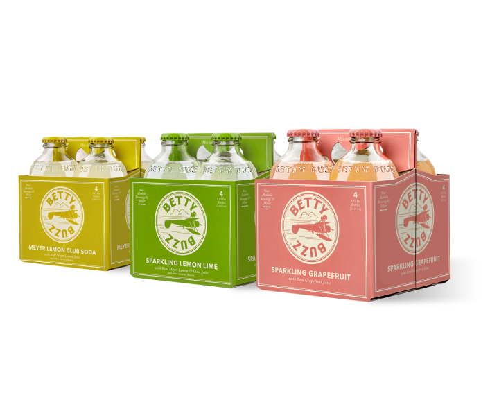 Betty Buzz Grapefruit, Lemon Lime and Meyer Lemon Club Soda Variety Pack