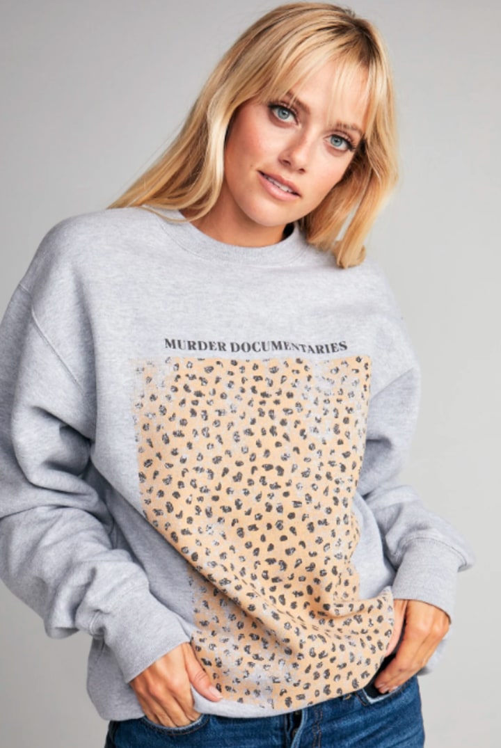 Murder Documentaries Oversized Crew Neck