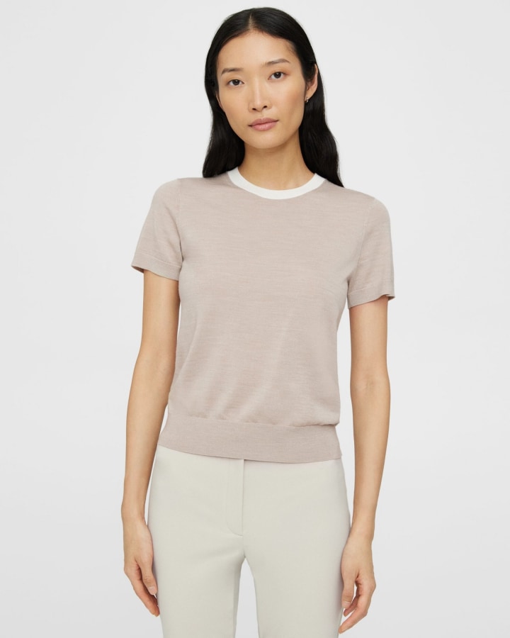 Theory Basic Tee in Regal Wool