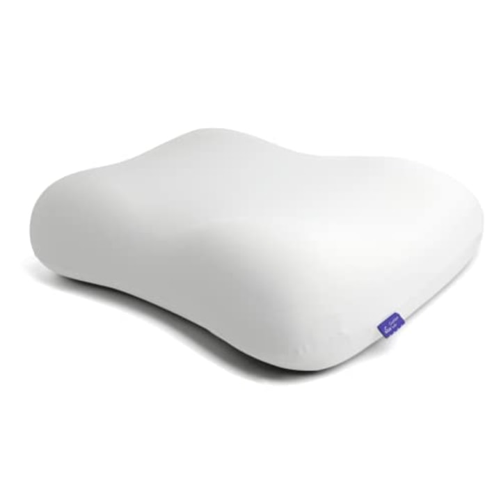 Cushion Lab Deep Sleep Pillow, Patented Ergonomic Contour Design for Side &amp; Back Sleepers, Orthopedic Cervical Shape Gently Cradles Head &amp; Provides Neck Support &amp; Shoulder Pain Relief - Calm Grey