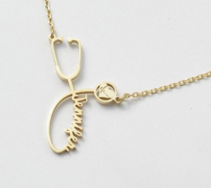 Custom Name Stethoscope Necklace