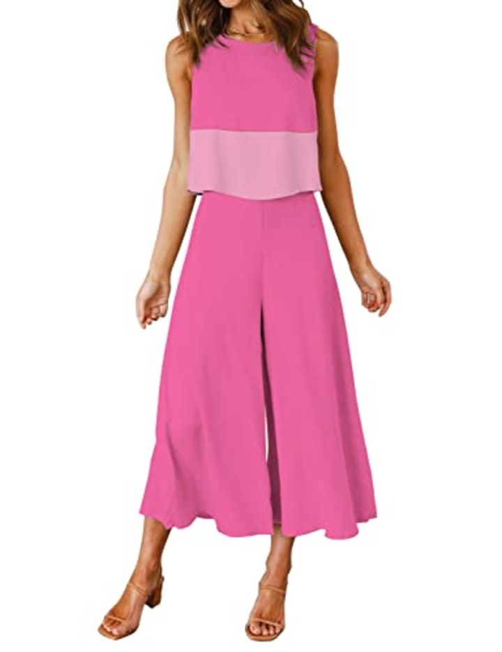 ROYLAMP Damen 2-teiliges Cropped Crop Top Contrast Rose XS Workwear