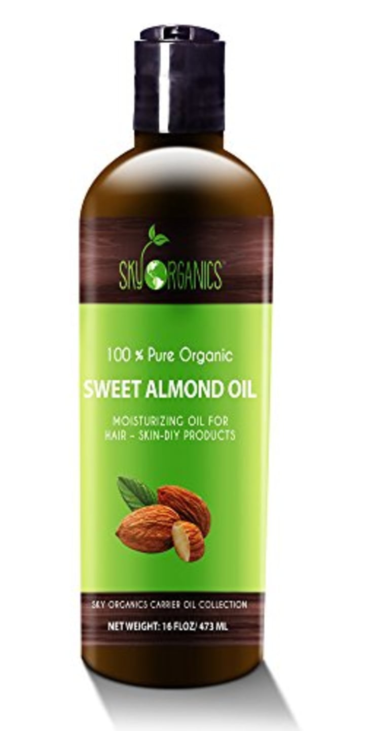 Best Sweet Almond Oil by Sky Organics 16oz- 100% Pure, Cold-Pressed, Organic Almond Oil. Great As Baby Oil- Anti- Wrinkles- Anti-Aging. Almond Oil- Carrier Oil for Massage.Bath Pearl &amp; Flakes
