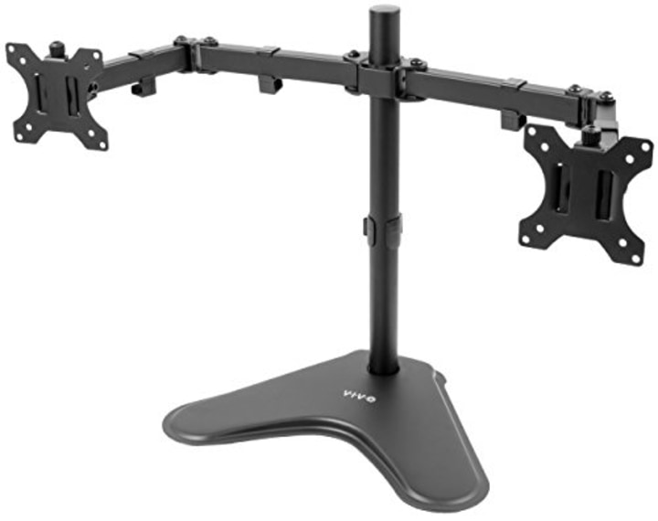 VIVO Full Motion Dual Monitor Free-Standing Desk Stand