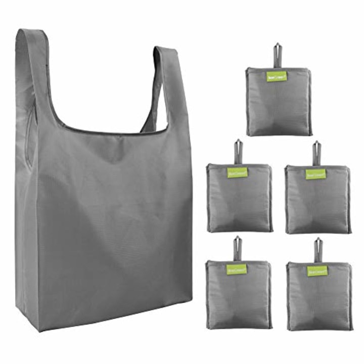Folding-Reusable-Grocery-Bags-Shopping-bag with Pocket Folded Groceries Compact Bags for Shopper Gifts Travel Washable Bulk