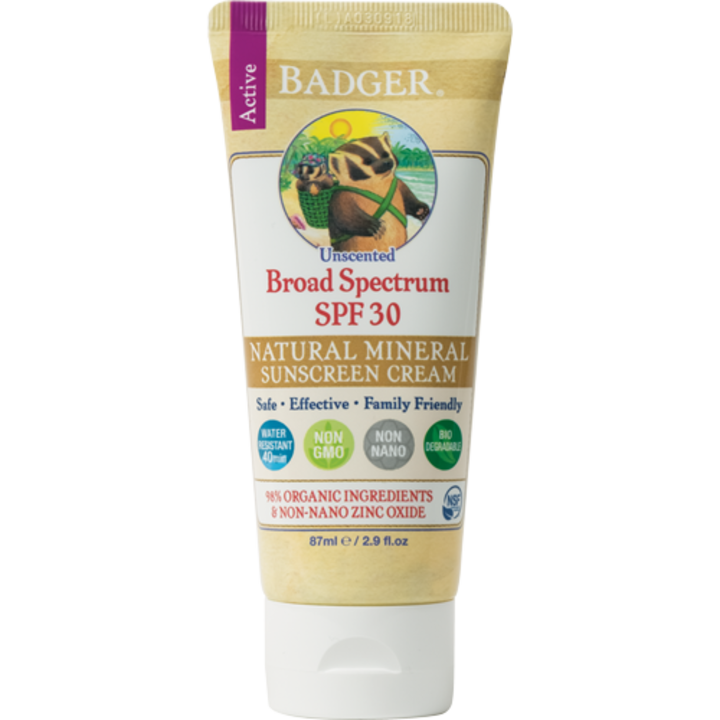 Badger Unscented Sunscreen, SPF 30
