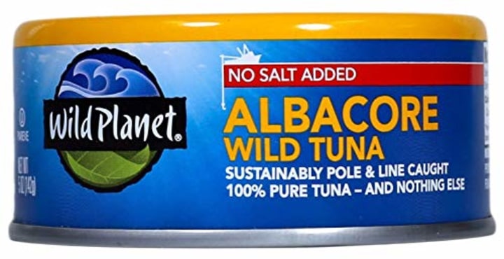Wild Planet Wild Albacore Tuna, No Salt Added, Keto and Paleo, 5 Ounce Can (Pack of 12)