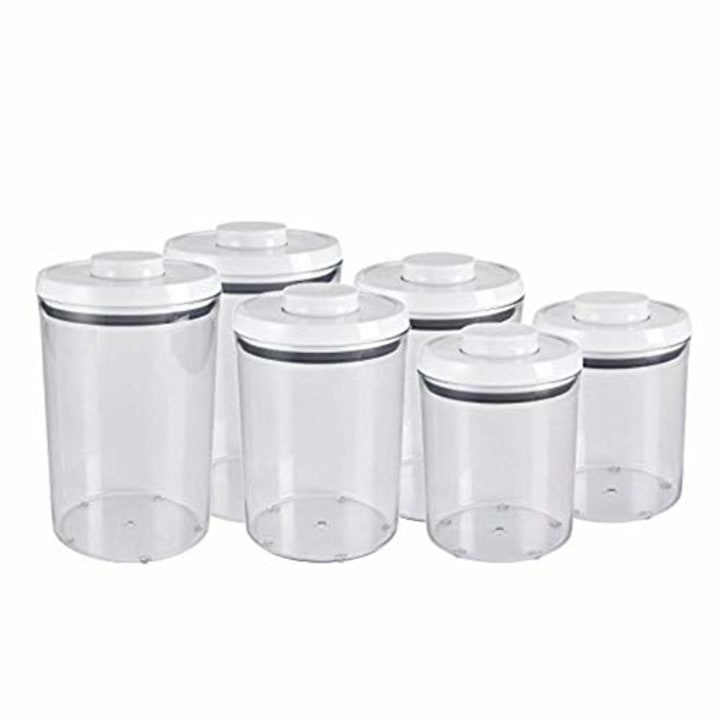 OXO 6-Piece Pop Round Canister Set, White