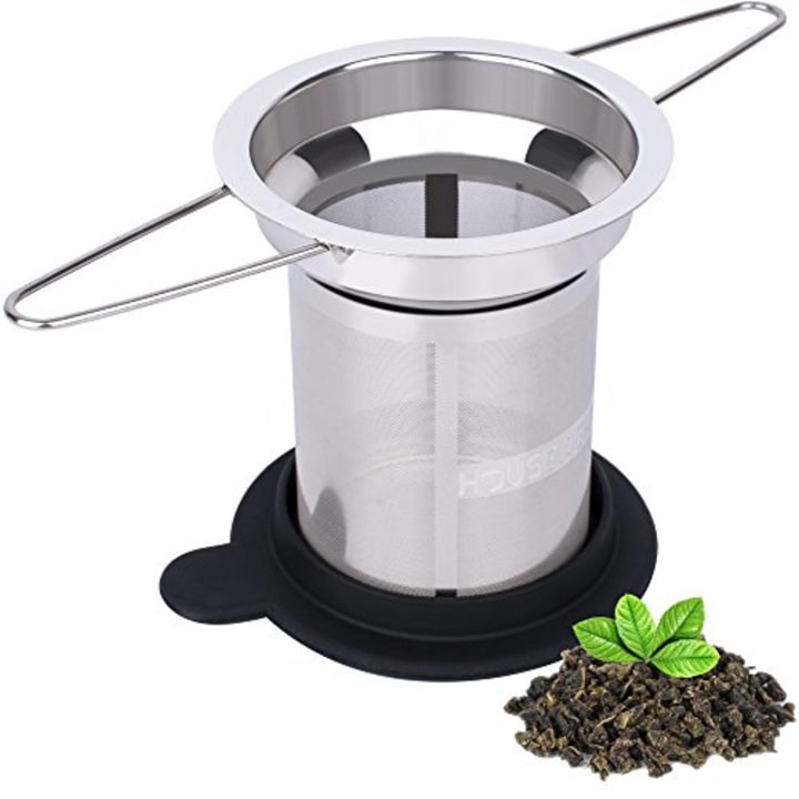 House Again Extra Fine Mesh Tea Infuser - Fits Standard Cups Mugs Teapots - Perfect Stainless Steel Filter for Brewing Steeping Loose Tea, Travel Ready (Extra Fine Mesh)