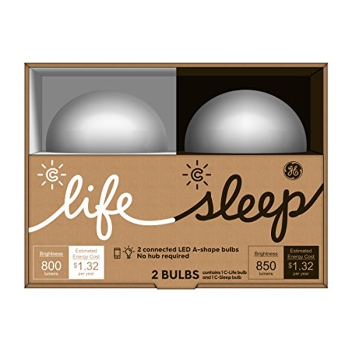 C by GE A19 C-Life and C-Sleep Smart LED Light Bulb Combo by GE Lighting, 2-Pack, Works with Alexa
