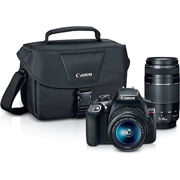 Canon Digital SLR Camera Kit [EOS Rebel T6] with EF-S 18-55mm and EF 75-300mm Zoom Lenses - Black