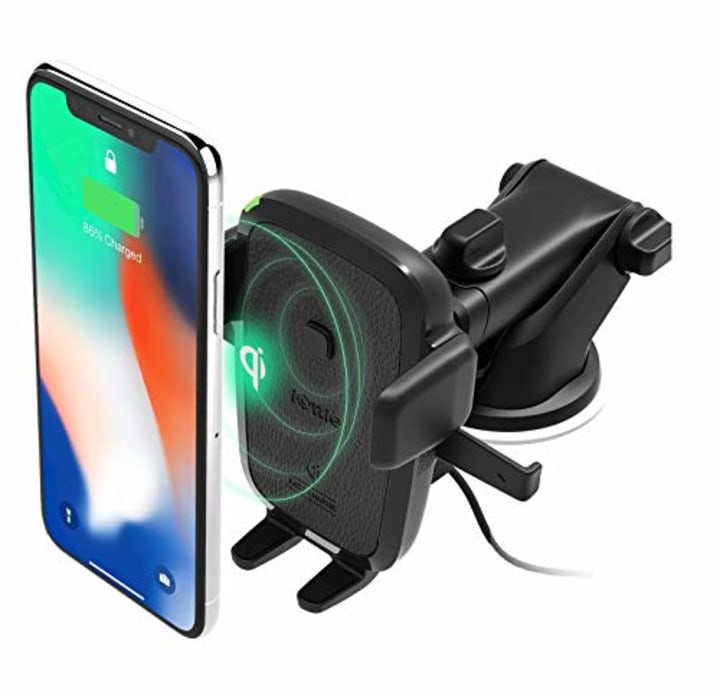iOttie Easy One Touch Wireless Qi Fast Charge Car Mount Kit || Fast Charge: Samsung Galaxy S10 S9 Plus S8 S7 Edge Note 8 5 | Standard Charge: IPhone X 8 Plus &amp; Qi Enabled Devices | + Dual Car Charger