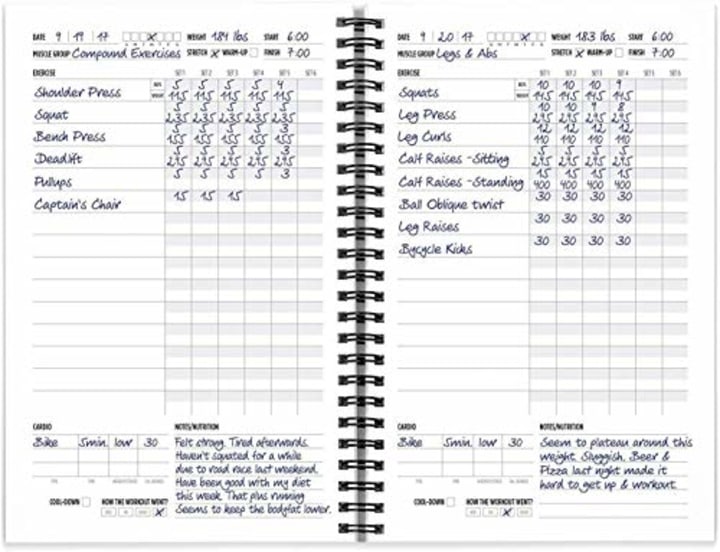 Workout Log Book &amp; Fitness Journal - 25-Week Designed by Experts, w/Illustrations : Track Gym, Bodybuilding &amp; Crossfit Progress - Sturdy Binding, Thick Pages &amp; Laminated, Protected Cover 1-Pack