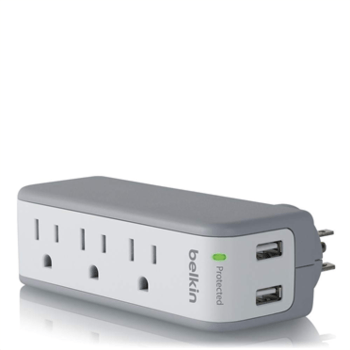 Belkin 3-Outlet USB Surge Protector w/Rotating Plug- Ideal for Mobile Devices, Personal Electronics, Small Appliances and More (918 Joules)
