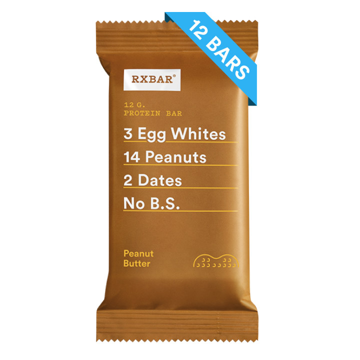 RXBAR Peanut Butter Whole Food Protein Bar Gluten Free 12 Ct