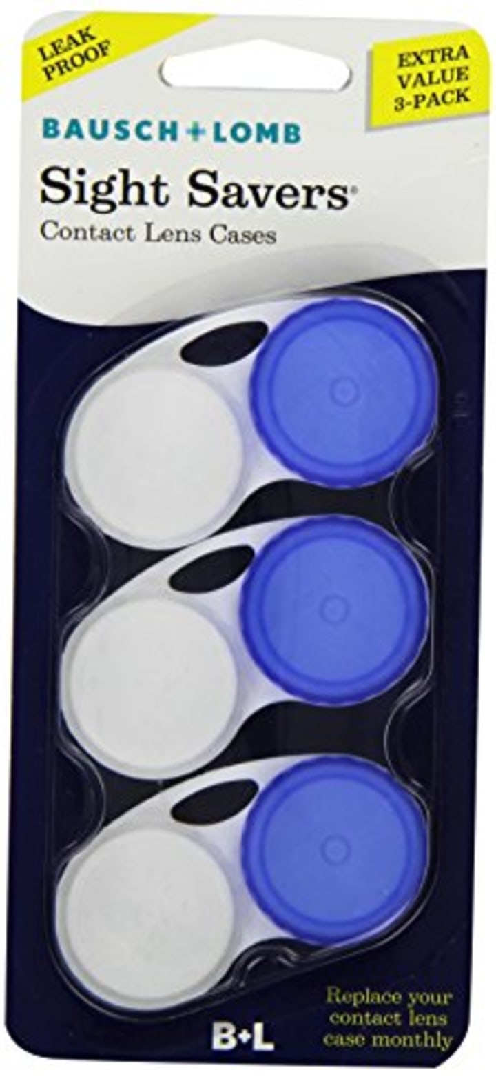 Bausch &amp; Lomb Sight Savers Contact Lens Cases, Colors May Vary 3 Each (Pack of 3)