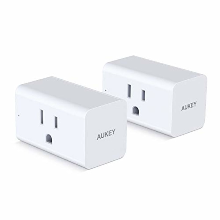 AUKEY Wi-Fi Smart Plug (2 Pack), Mini Smart Socket for Use with Amazon Alexa, Google Assistant, or AUKEY Home App