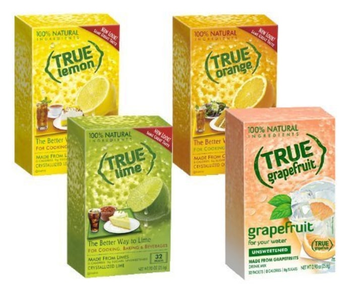 True Lemon, Lime, Orange &amp; Grapefruit 32ct Boxes Sampler Pack (4 packs)