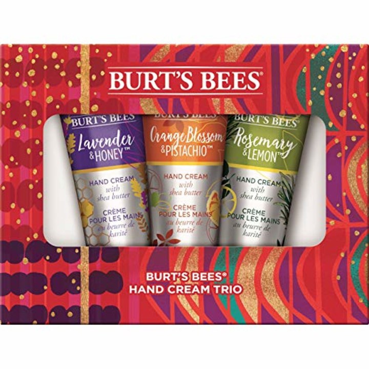 Burt&#039;s Bees Hand Cream Trio Holiday Gift Set, Shea Butter Hand Creams - Lavender &amp; Honey, Orange Blossom &amp; Pistachio &amp; Rosemary &amp; Lemon