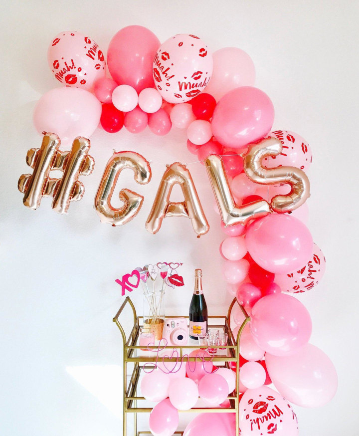 Galentine Balloons, Valentine Balloon Garland, Balloon Garland, Valentine Balloons, Valentines Day Party, Galentines party, #gals balloons