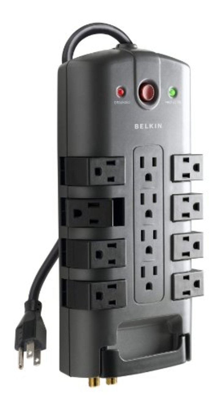Belkin 12-Outlet Pivot-Plug Power Strip Surge Protector w/ 8ft Cord - Ideal for Computers, Home Theatre, Appliances, Office Equipment and more (4,320 Joules)