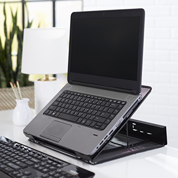 AmazonBasics Ventilated Adjustable Laptop Computer Holder Desk Stand. Best Laptop Stands.