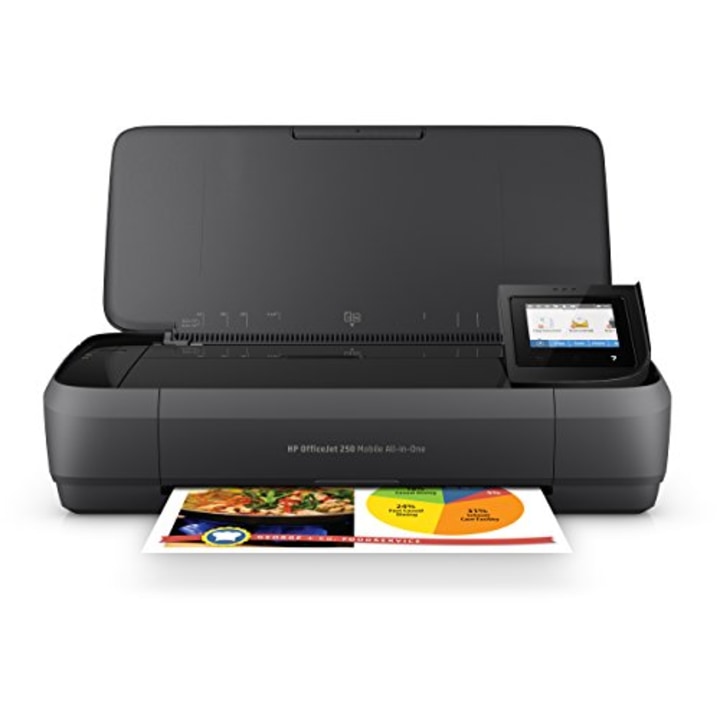 HP OfficeJet 250 All-in-One Portable Printer with Wireless &amp; Mobile Printing (CZ992A), Black, Normal