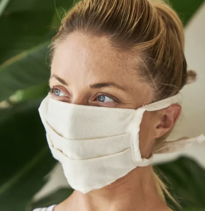 Avocado Organic Cotton Face Mask - 4 Pack