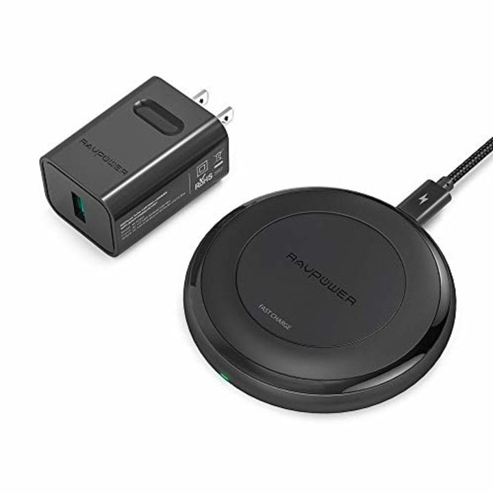 Fast Wireless Charger RAVPower 7.5W Compatible iPhone 11 Pro Max/Xs/XR/XS/X/8/8 Plus, 10W Compatible Galaxy S10, S10+, Note 10+ and All Qi-Enabled Devices